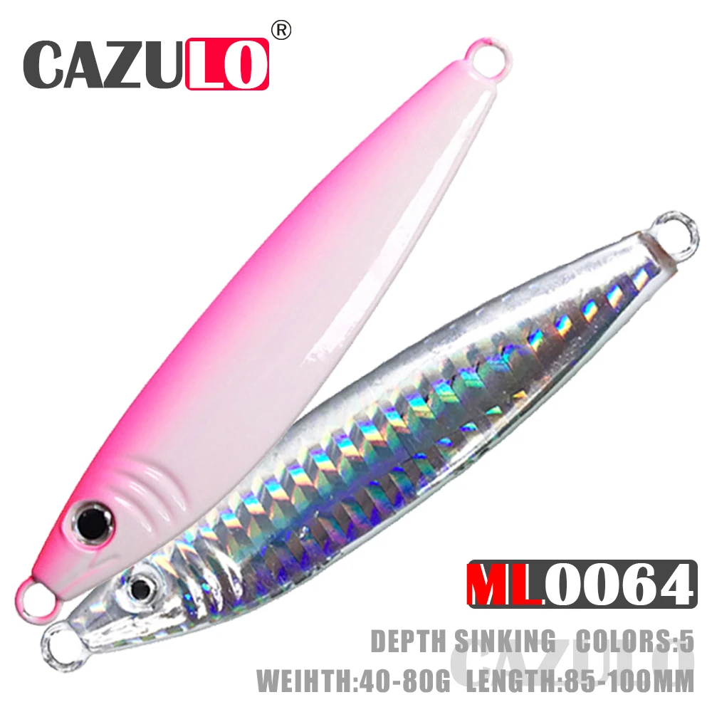 

Metal Jig Fishing Accessories Lure Isca Artificial Weights 40-80g Bait Bass Pesca Accesorios Mar Sinking For Seabass Fish Leurre