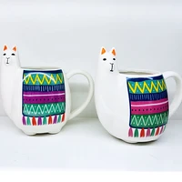 3d alpaca modeling ceramic mug creative personality animal lamb water cup office ceramic coffee cup friends birthday gift 350ml