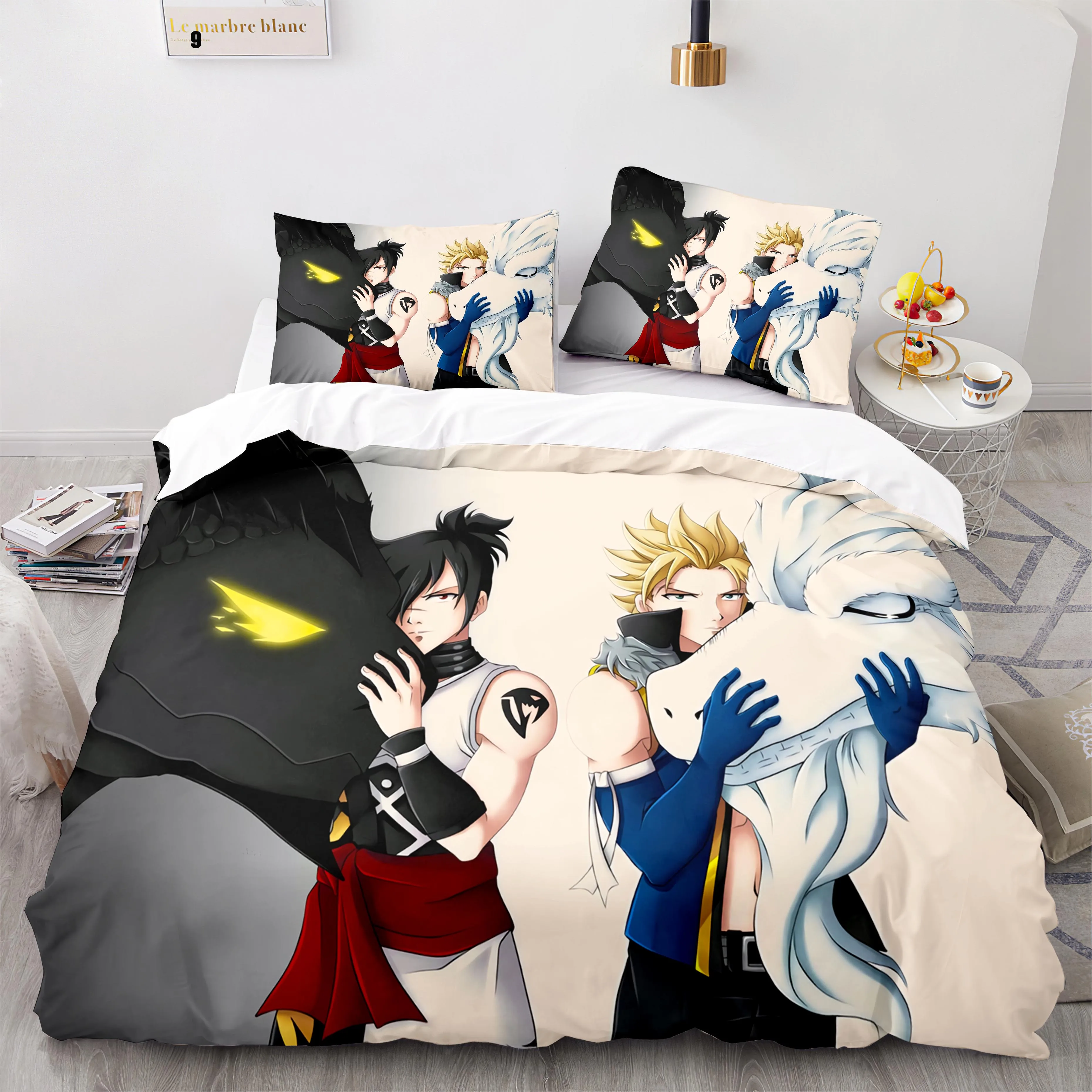

Fairy Tail Bedding Set Single Twin Full Queen King Size Fairy Tail Bed Set Children's Kid Bedroom Duvetcover Sets 3D Print 015