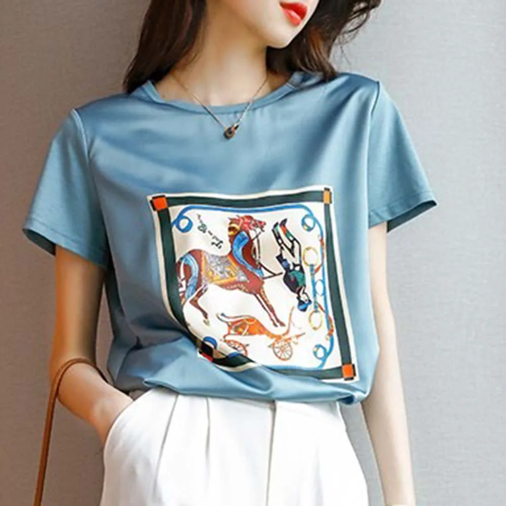 

Summer T Shirt Short Sleeve Women Fashion Print Cartoon Prints Female T-Shirts 2021 New Casual TShirt Tops Japanese Korean Style