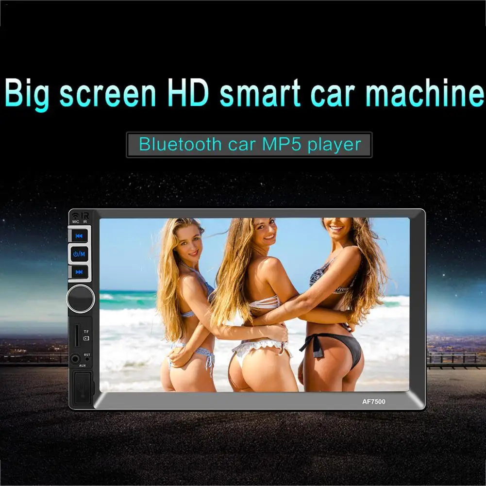 

7 Inch 2 DIN Car MP5 Bluetooth Player Touch Screen Stereo Radio Rear View Camera Fit For Android & IOS System Image Connection