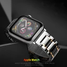 Керамический ремешок для Apple Watch Band 44 мм 40 мм 42 мм 38 мм, роскошный металлический браслет из нержавеющей стали для наручных часов iWatch Series 3 4 5 se 6