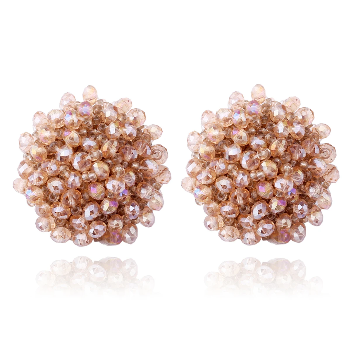 Ха ха и Тото модные красочные серьги гвоздики с кристаллами для девочек женские