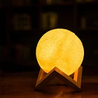 Перезаряжаемая лампа в виде Луны с 3D принтом, Креативный светодиодный ночсветильник с сенсорным выключателем, детский подарок, прикроватная лампа, домашний декор, лампа луна