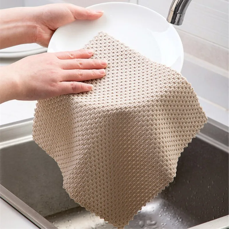 

Тряпки для кухни, впитывающие полотенца из микрофибры, не Впитывают жир, эффективны для уборки дома, мытья посуды, кухни