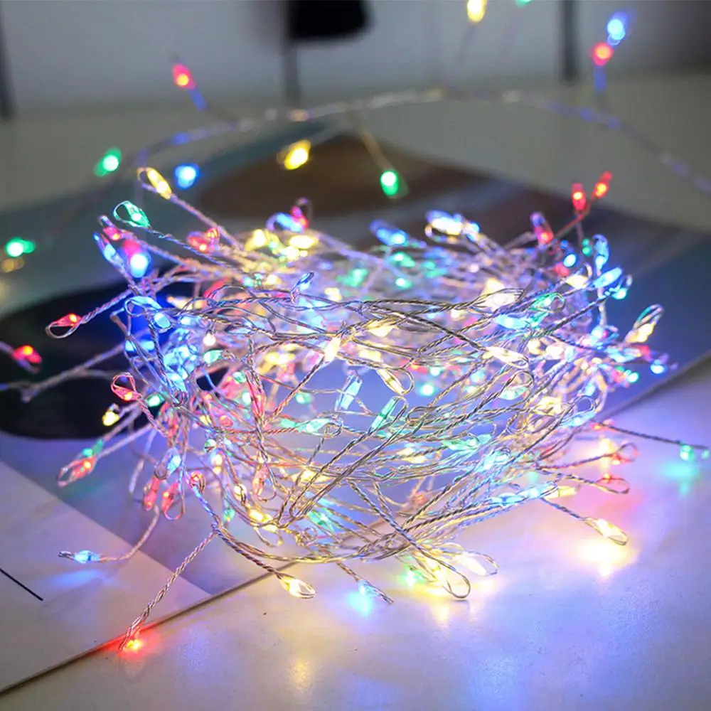 

2M/5M Copper Wire LED String Lights Firecracker Fairy Tale Garland Warm White Night Lights Christmas Window Valentine's Day Wedd