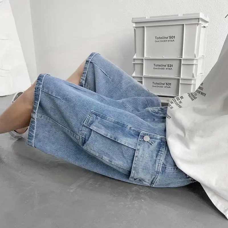 

K383-p42 ins trendy 5-piece jeans pants loose summer thin pants men's pants