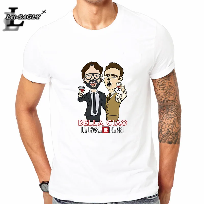 

Футболка Lei-SAGLY La Casa De Papel, футболки с принтом денег, ТВ-сериал, Мужская футболка с коротким рукавом, Забавные футболки