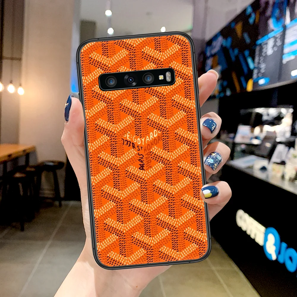 

Luxury Goyarde Brand Phone Case For Samsung Galaxy Note S 8 9 10 20 Plus E Lite Uitra black Back Painting Waterproof Trend Etui