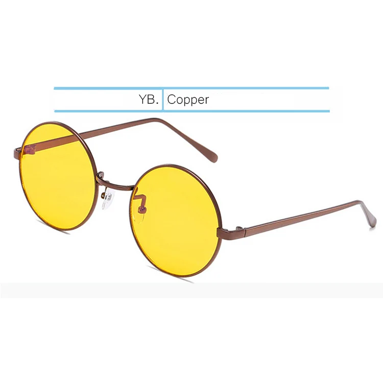 Copper-Yellow IVSTA компьютерные очки Круглый анти синий светильник блокирующая оптическая оправа для женщин Близорукость мужчин для Harri Potter стиль ночные солнцезащитные очки - Цвет оправы: Copper-Yellow