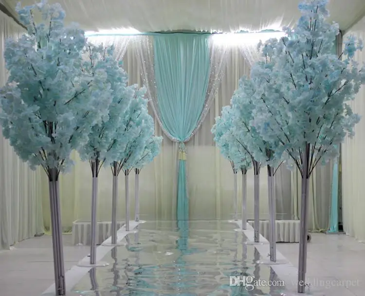 

New Arrival Cherry Blossoms Tree Road Leads Wedding Runner Aisle Column Shopping Malls Opened Door Decoration Stands