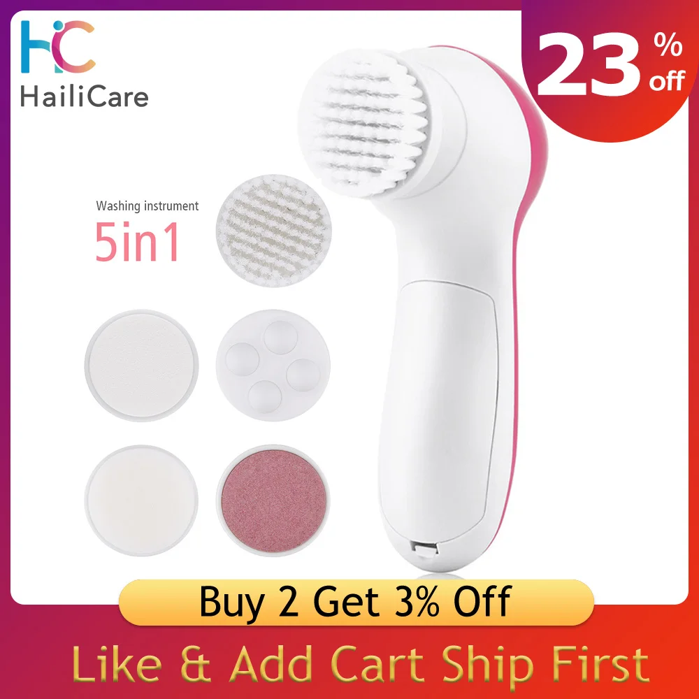 Электрический Очиститель для лица Deep Clean 5 в 1 Вращающийся Массажер ухода за кожей