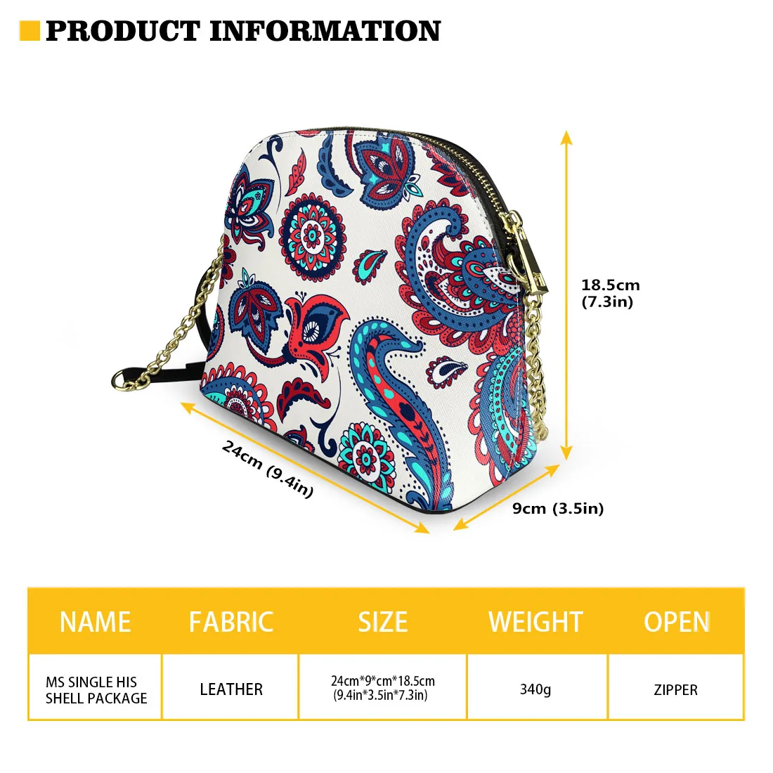 New Arrivals Latest Trendy Purses Black and White bag Printing Custom Small Shell bandana Bag For Women Unique Fashion Purse