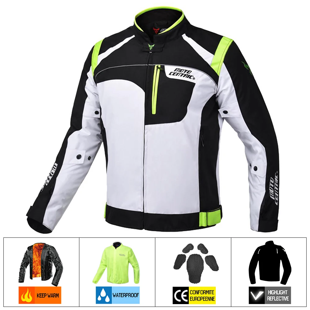 1901-Green Jacket MOTOCENTRIC мотоциклетная куртка+ штаны, мотоциклетная куртка, бронежилет, водонепроницаемая, для езды, для гонок, Jaqueta Chaqueta, защита - Цвет: 1901-Green Jacket