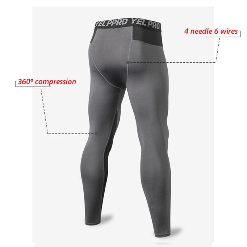 Quick Dry Running Compression Pants Tights Men Breathable Mesh Patchwork Sports Leggings Fitness Sportswear Gym Skinny Trousers