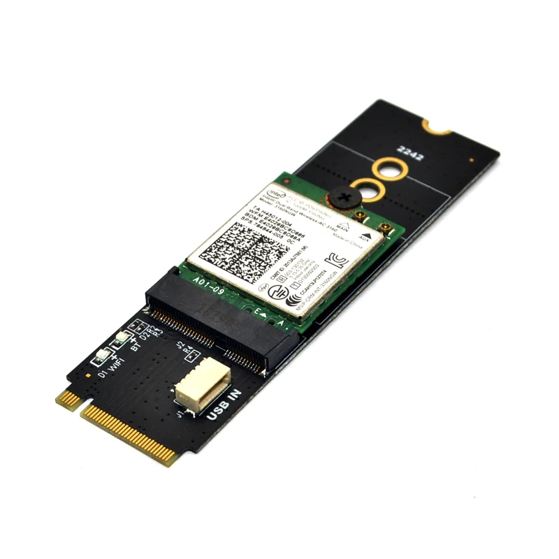 

M2 KEY-M to KEY A-E/E Adapter Riser Card for M.2 NGFF PCIE Protocol Wireless Network Card Module Support 2230 2242 size M2 Card