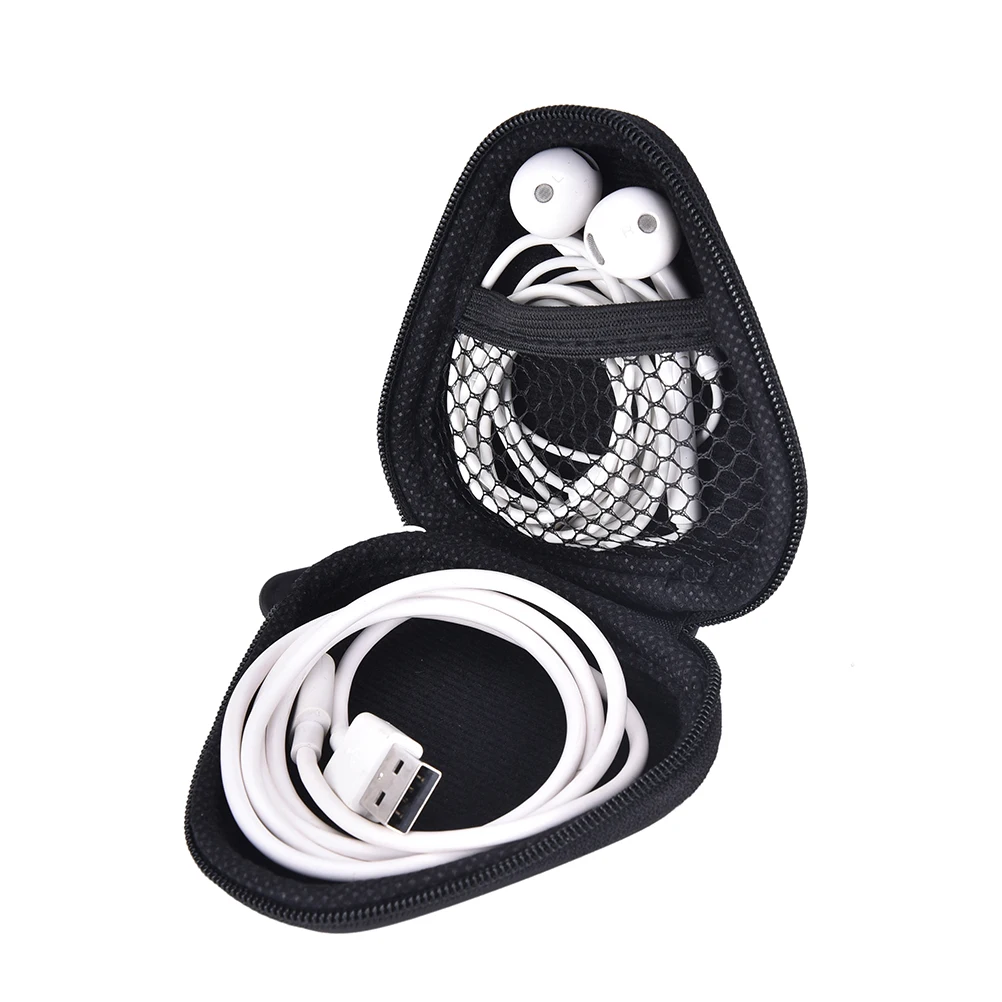 1PC Zipper Triangle Shape Headphones Box Trinketry Storage Carrying Pouch Bag Earphone Earbuds Hard Case Coin Purse | Багаж и сумки
