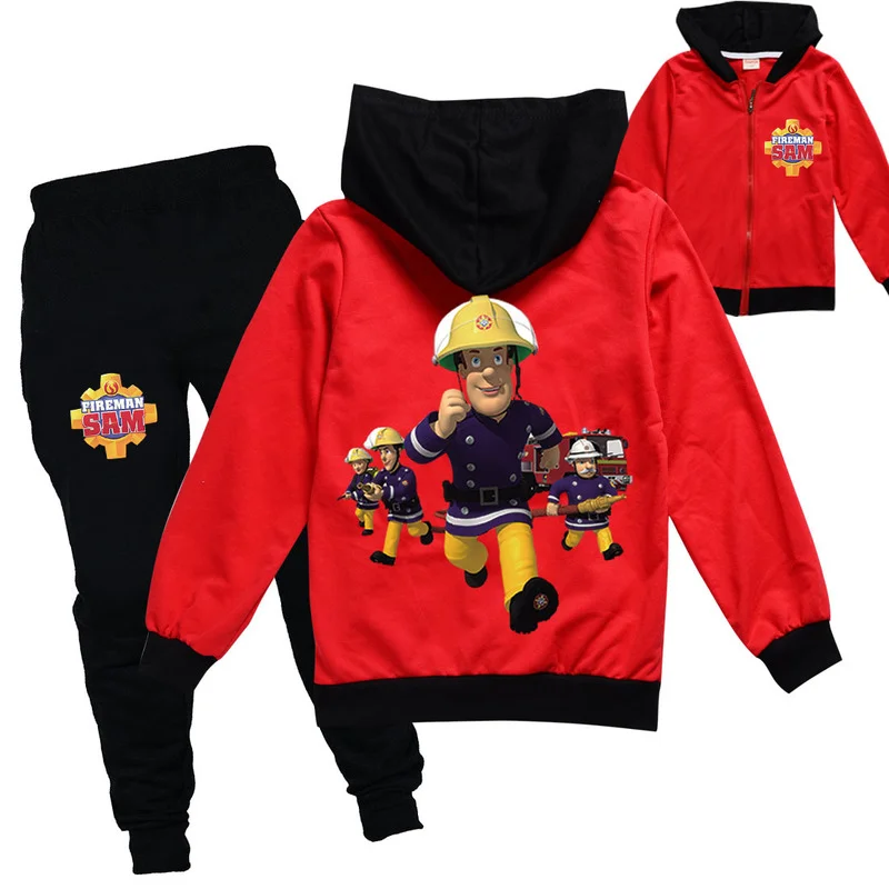 

Autumn boy girl clothes Birthday suit children's clothing Fireman Sam Hoodies hot stamping printing children's clothing set