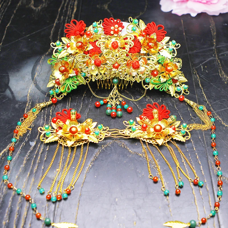 

Золотые волосы императрицы аксессуары для женщин Винтаж женщин косплей Хэллоуин вечерние украшения для волос Античная Принцесса Корона