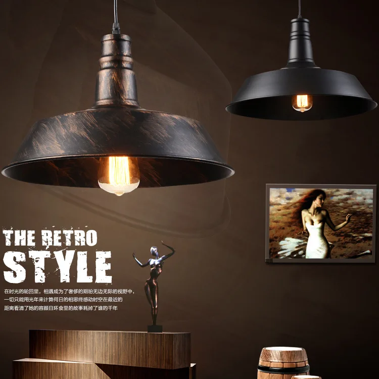 Nordic Industrial Style Retro Simple Creative Lid Chandelier Living Room Bedroom Corridor Loft Lamps Wrought Iron Lighting