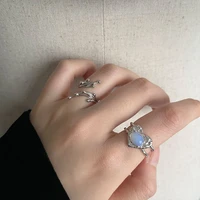 fmily minimalist 925 sterling silver sweet moonstone love heart ring retro fashion hip hop jewelry for girlfriend gift