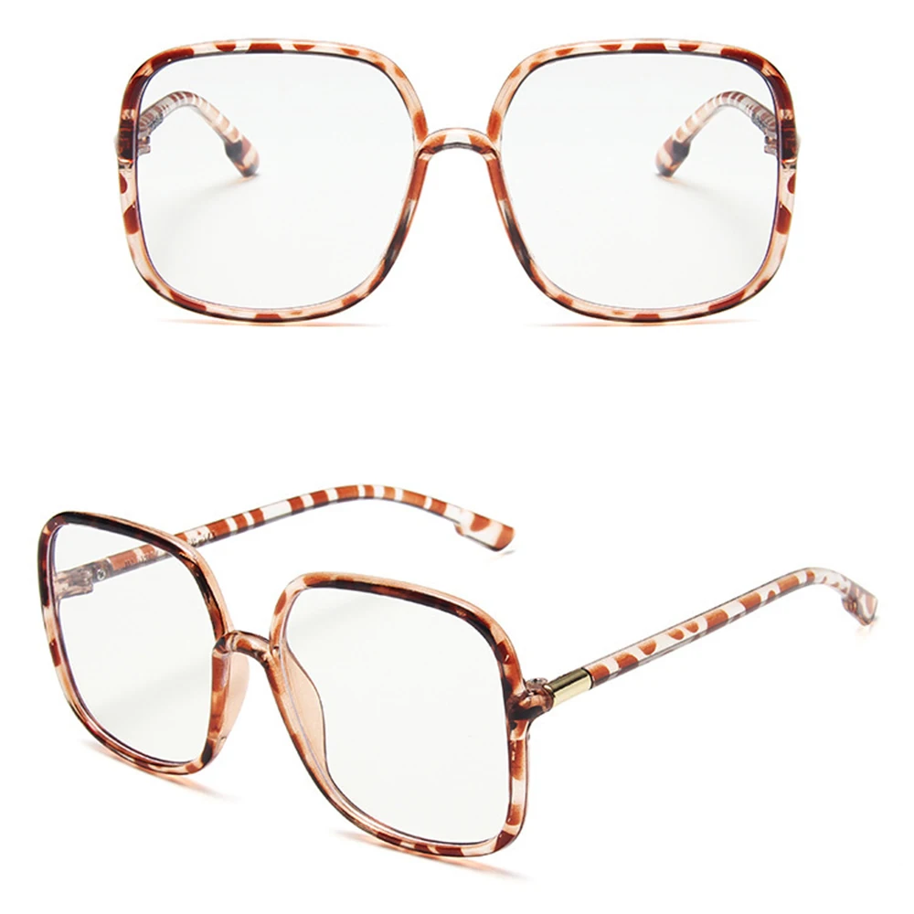 

Fashion Vintage Sunglasses Women Oversized Square Plastic Glasses Large Frame Clear Optical Glasses Outdoor Uv Protection