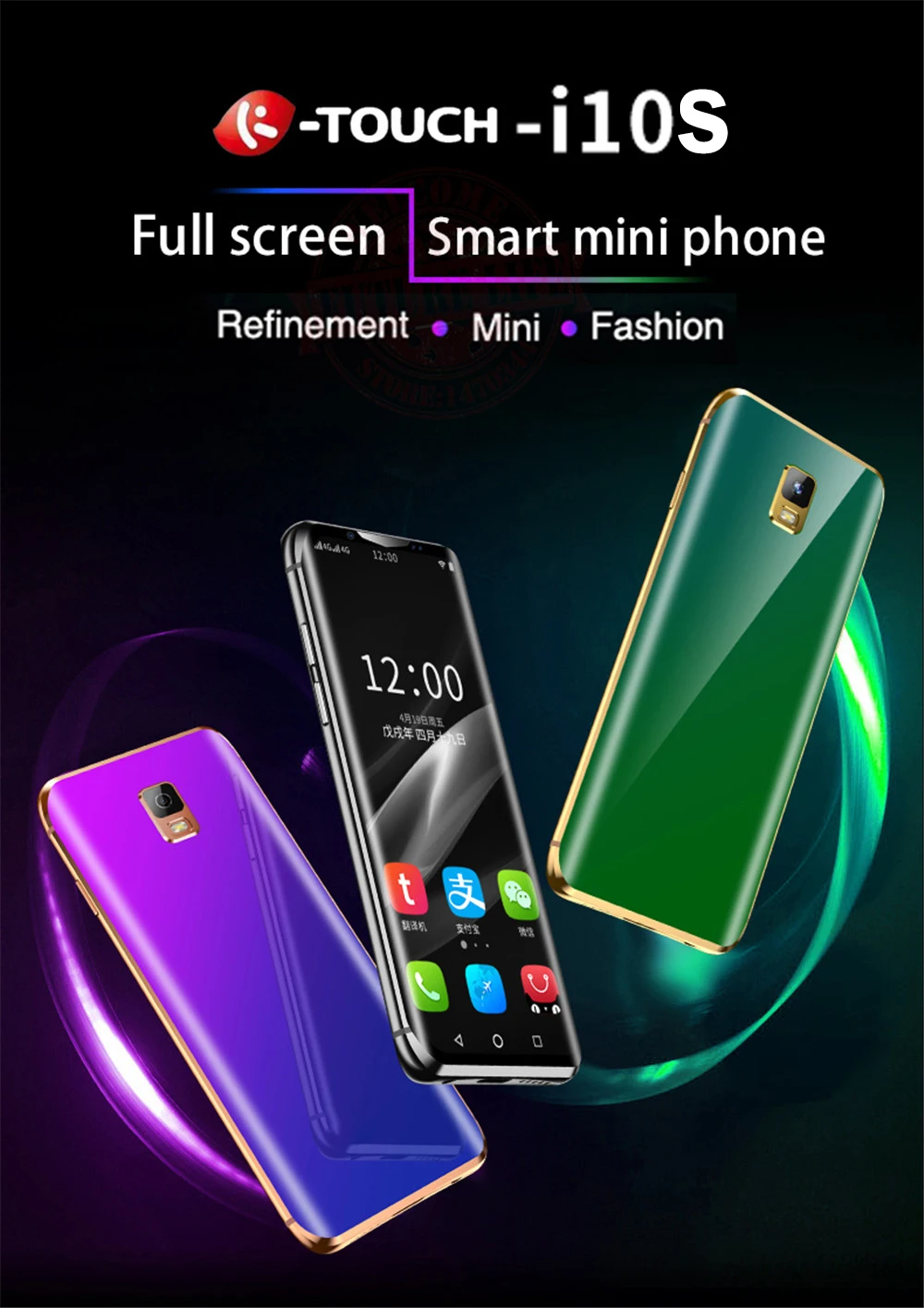 Мини 4G смартфоны android 6,0 K-TOUCH I10S 16 Гб/32 ГБ/64 ГБ rom wifi Google Play маленькие студенческие лица ID Android Мобильные телефоны