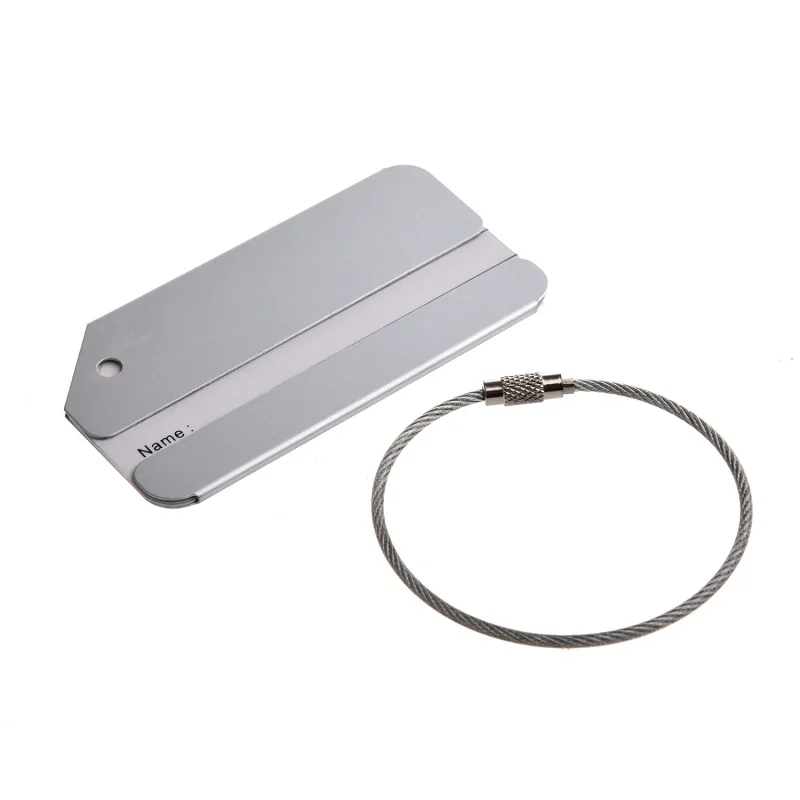 Бирка для багажа из алюминиевого сплава с металлическим кабелем (серебристый) |