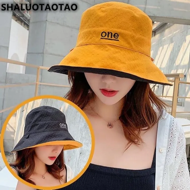 

SHALUOTAOTAO Fashion New Women's Hat Summer Brands Sun-Protection Anti-UV Bucket Hats Leisure Sports Sombrero Sunhat Tide Gorras
