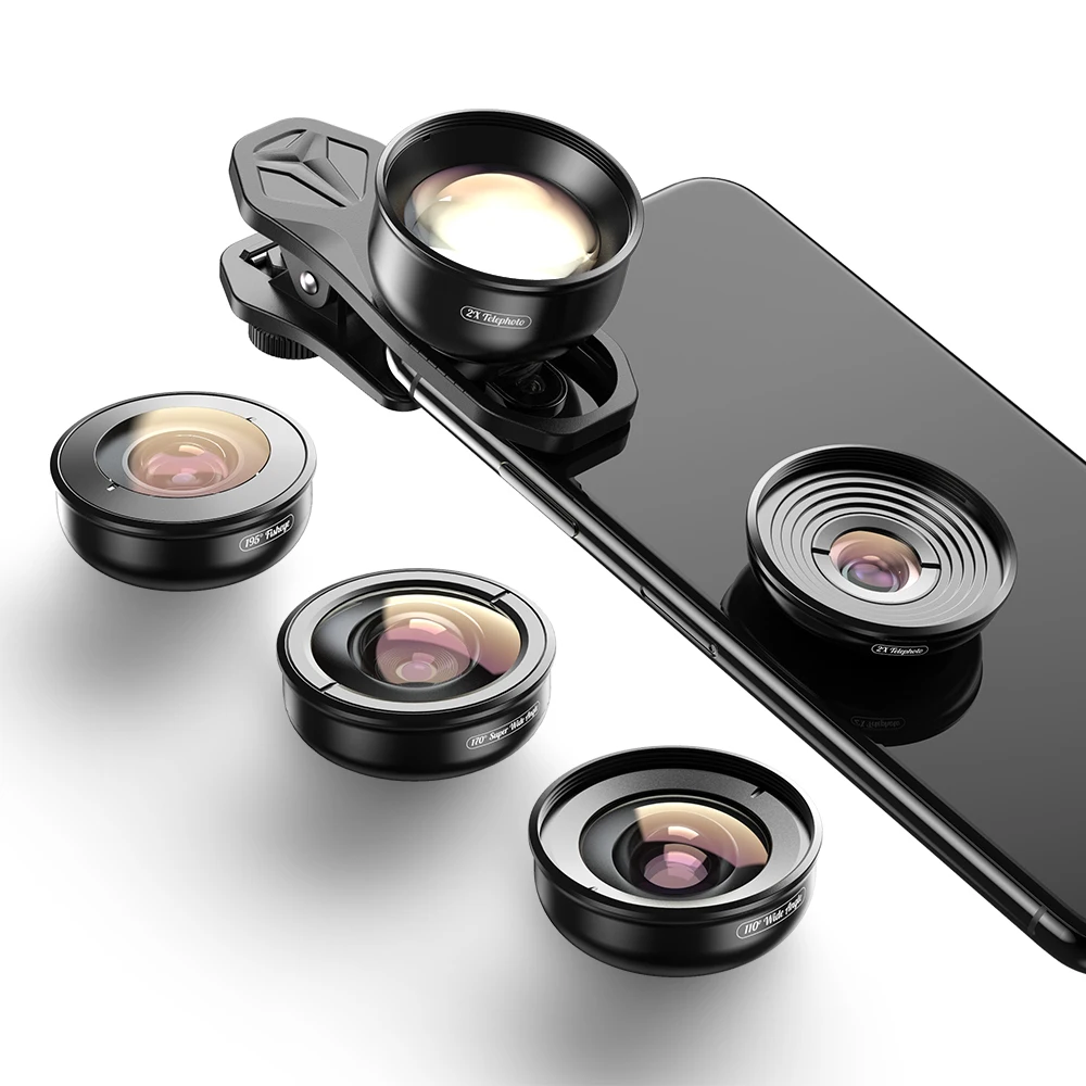 

APEXEL 5 in 1 Phone Lens 10x Wide Angle Macro Lens Super Wide Lens For Samsung Galaxy Note 20 For Huwei Smartphones