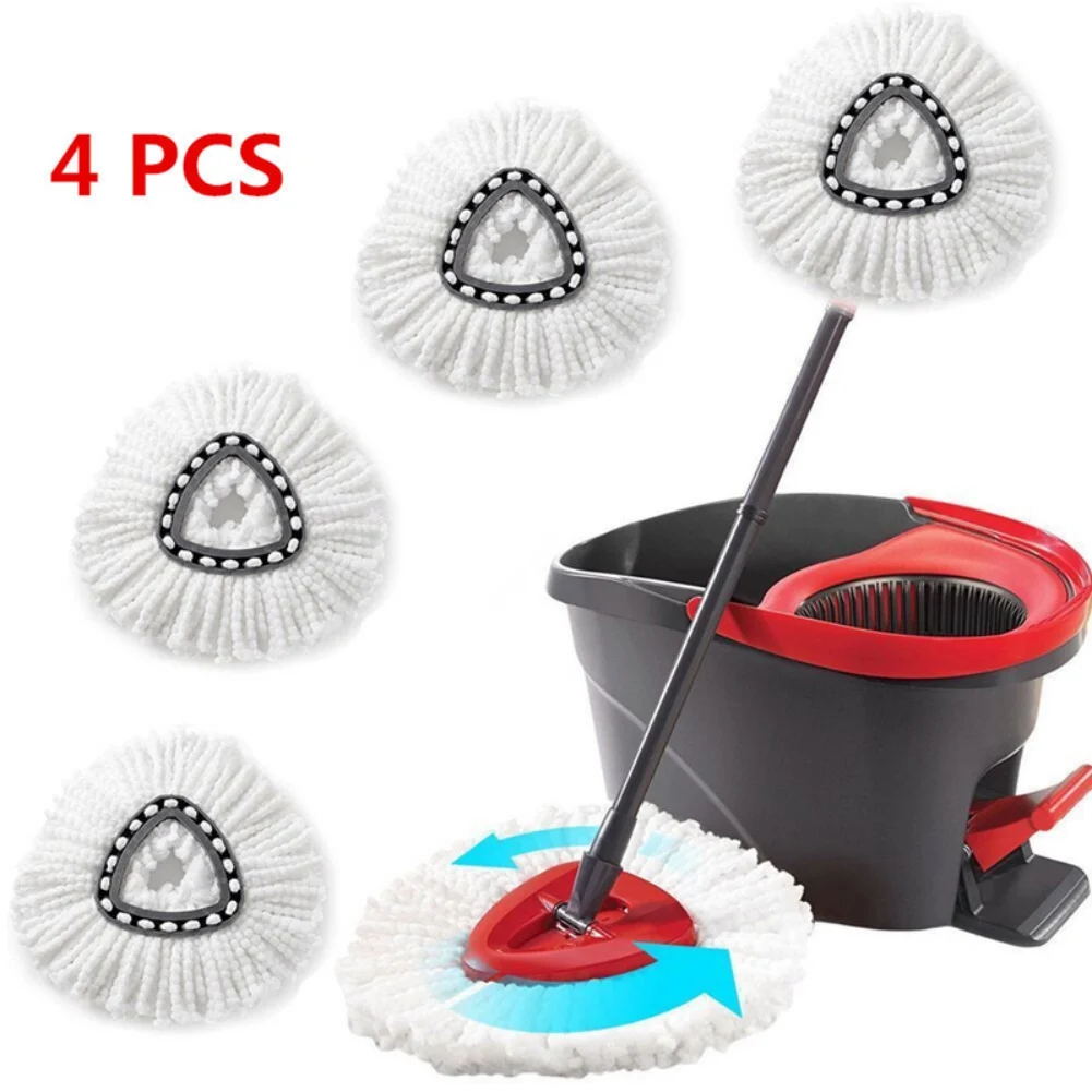 

Super absorbent fine fiber polyester-cotton triangle-shaped rotating mop replacement head has good water absorption 360° rotata