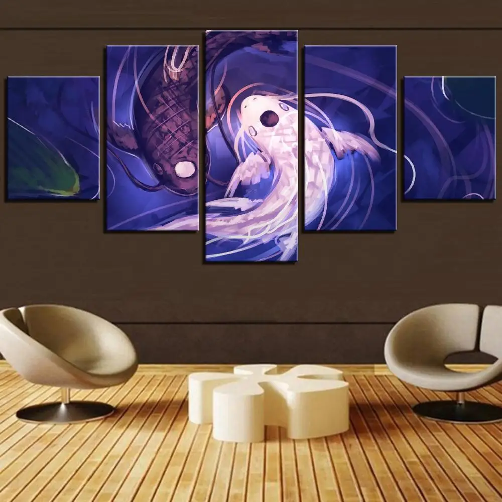 5 шт. настенный постер с рамкой изображением морской рыбы и Инь-Янь | Дом сад