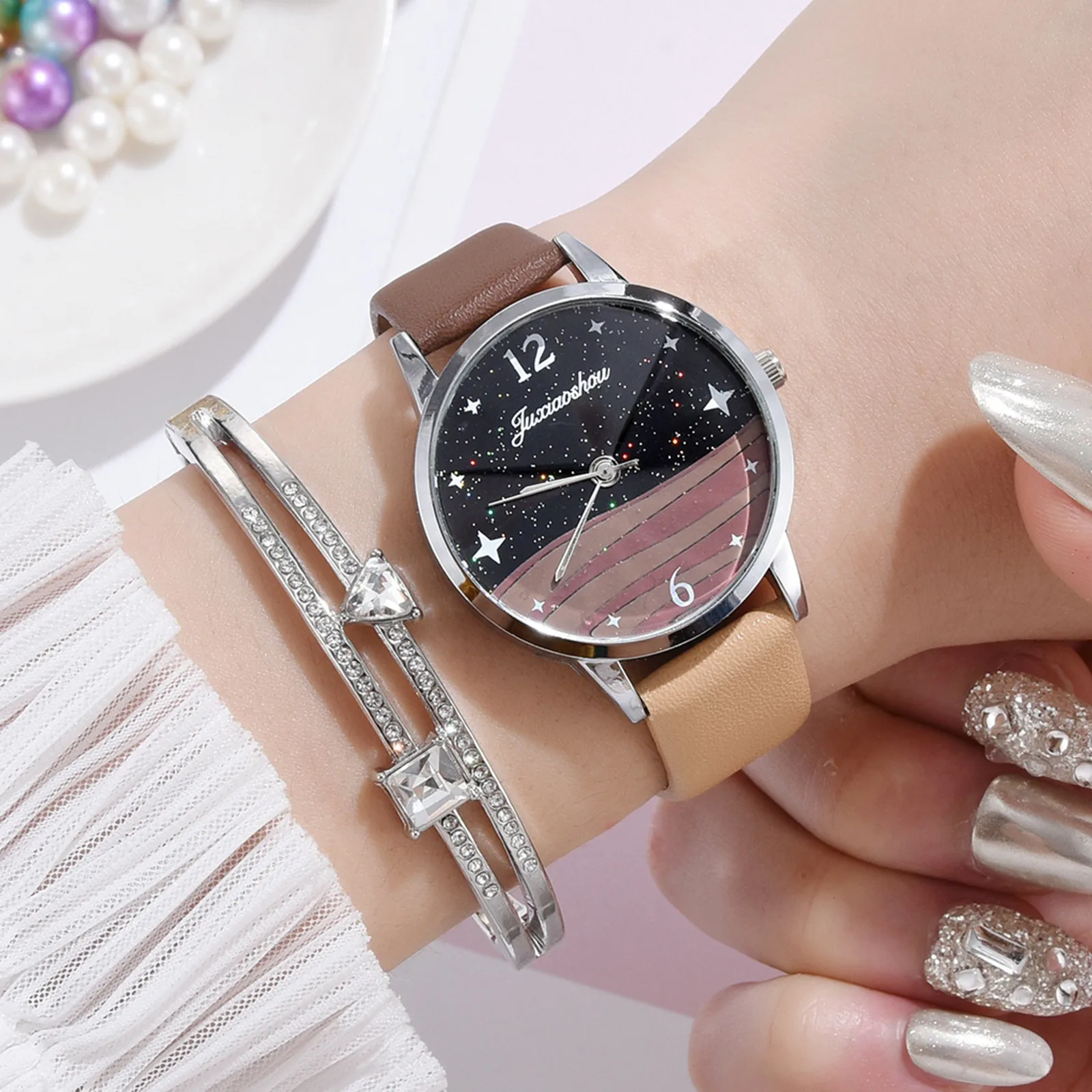 Роскошные женские часы Star Sky креативные повседневные кварцевые наручные