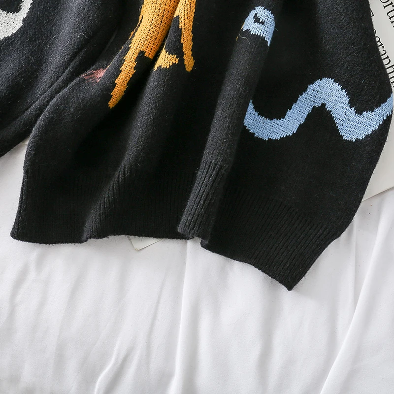 Mooirue Осенний Повседневный вязаный свитер Забавный мультяшный принт с животными