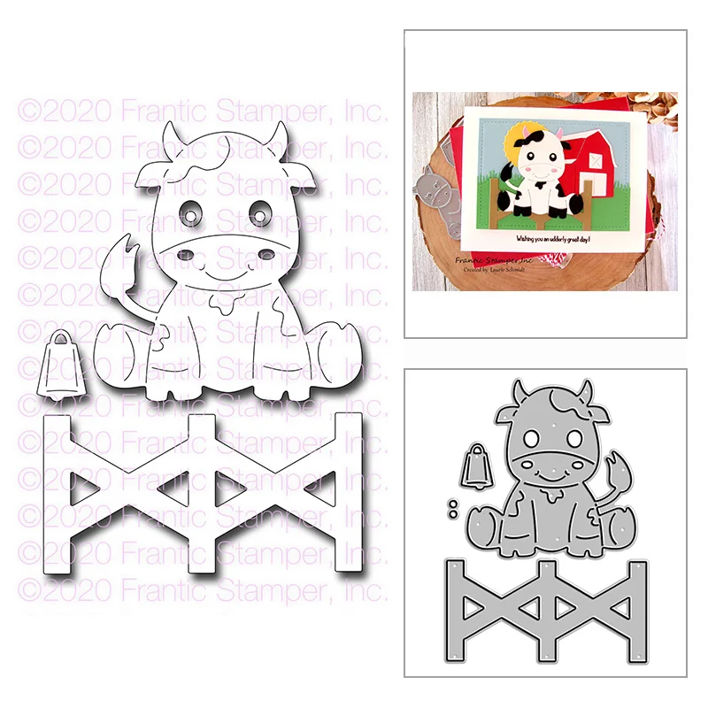 New Cute Cow Fence Craft Embossing Mold 2021 Metal Cutting Dies for DIY Decorative Scrapbooking Album Card Making No Stamps