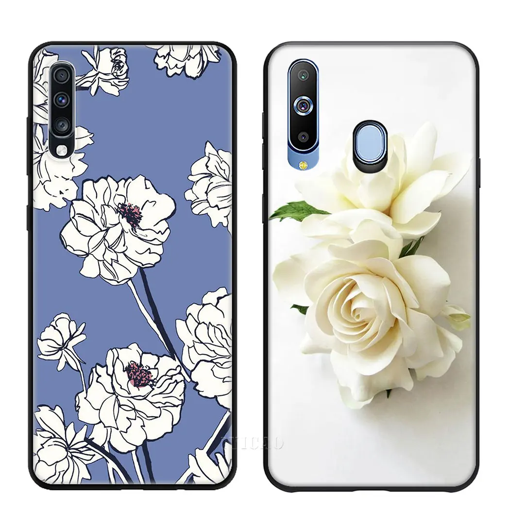 IYICAO Beautiful flower rose Soft Silicone Case for Samsung J6 A9 A8 A7 A6 Plus 2018 A5 A3 2016 2017 Phone |