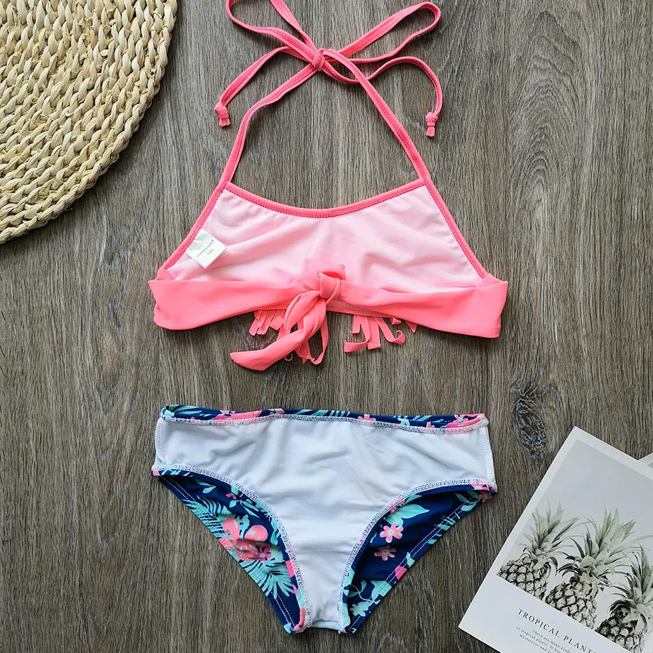 Купальник От 8 до 14 лет с кисточками для девочек детский купальник бикини