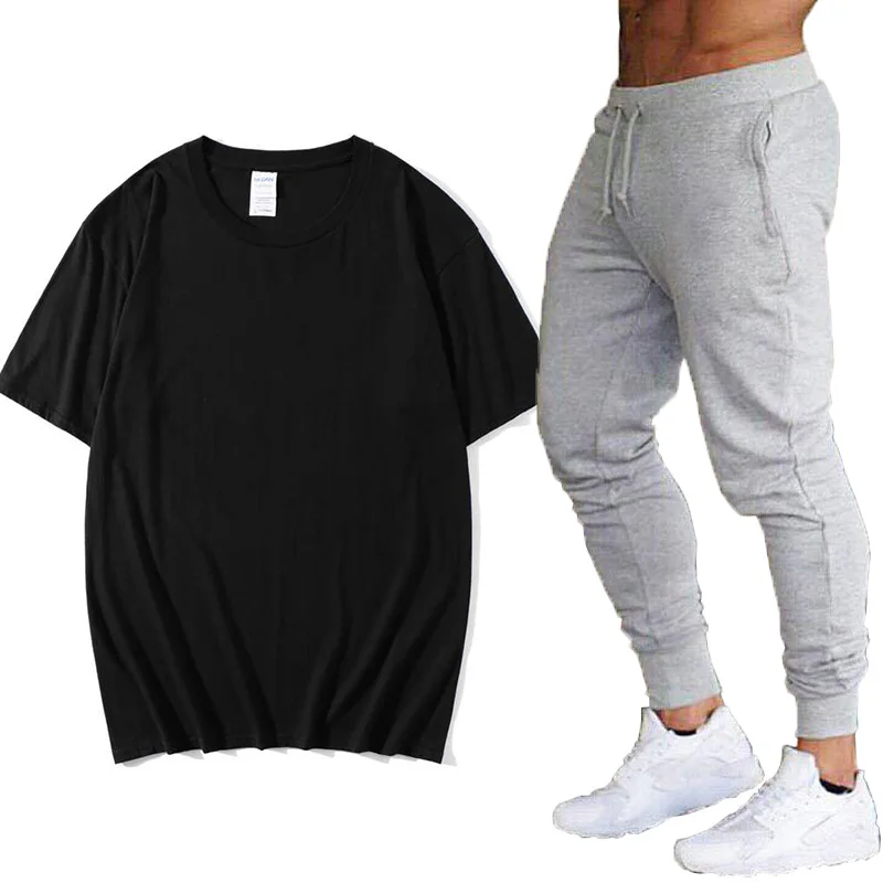 Новинка 2020 летний костюм с футболкой коротким рукавом мужская повседневная
