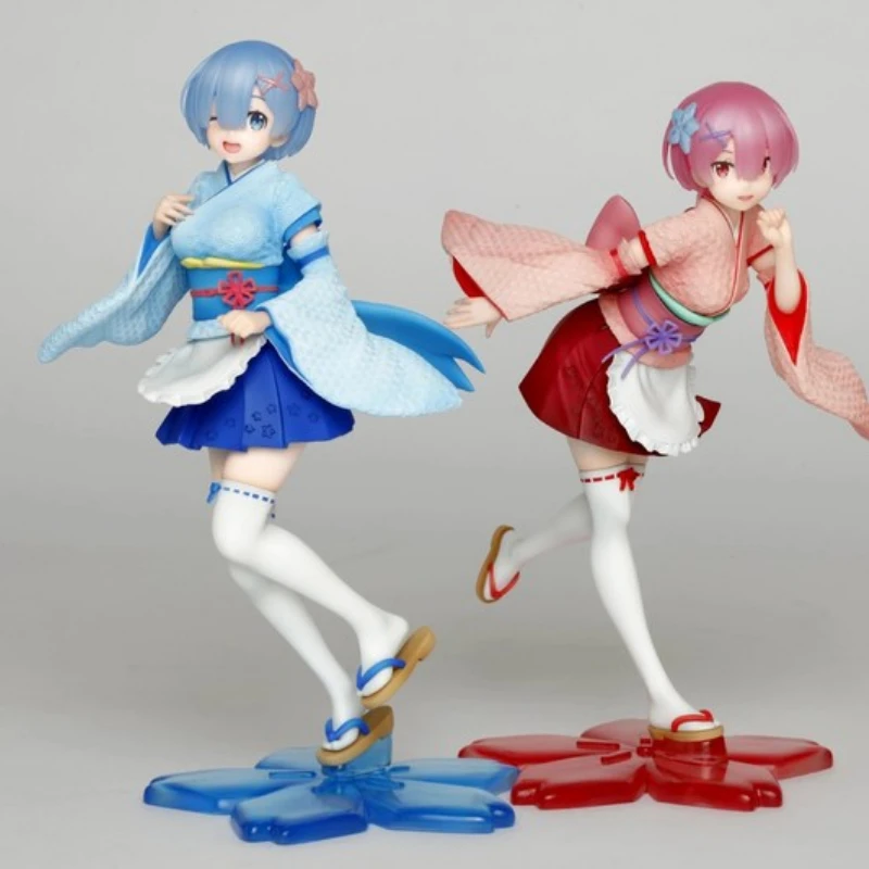 Bandai Аниме RE life In A different World from zero фигурки 23 см Rem кимоно из серии Ram игрушечные