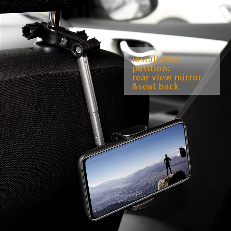 

2021 New Car Rearview Mirror Mount Phone Holder For GPS Seat Smartphone Car Phone Holder Stand Adjustable Support