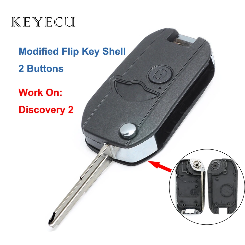 Модифицированный складной корпус Keyecu для дистанционного ключа 2 кнопки Land Rover