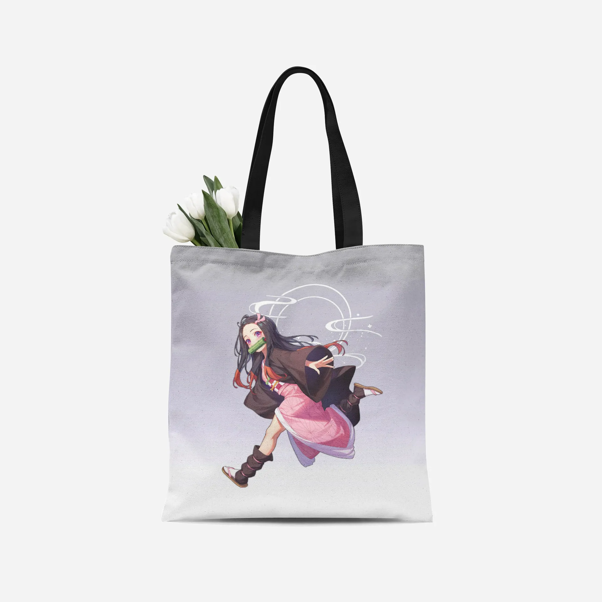 

Cartoon Anime Demon Slayer Kimetsu no Yaiba Women Cute Travel Handbag Cosplay Kamado Nezuko Kochou Shinobu Shoulder Shopping Bag