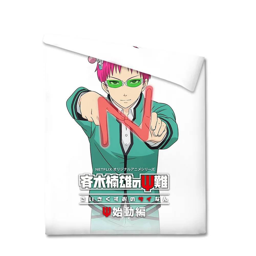 

Anime DIY Custom Bedding Sets Saiki Kusuo No Sai-nan Bed Quilt Duvet Cover Home Textile Home Decor Bedclothes Milk Silk Material