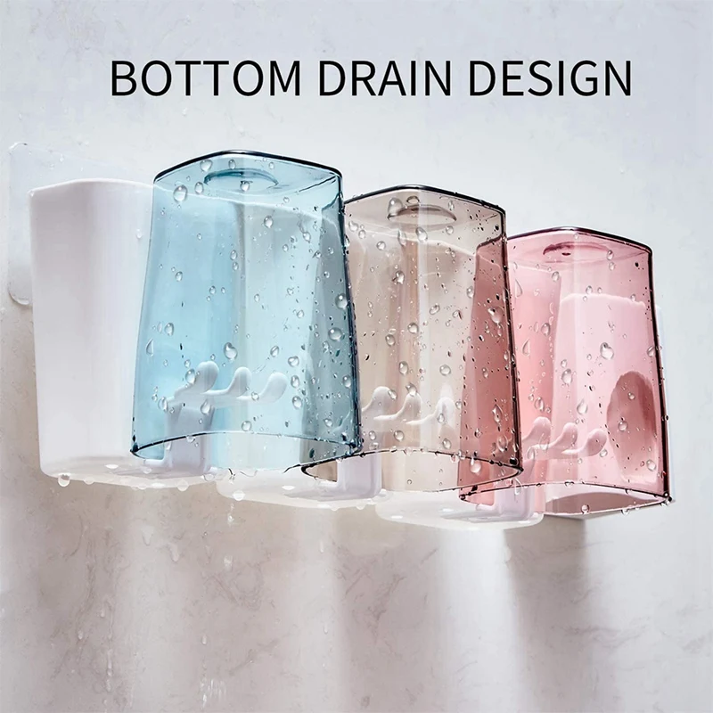 

Toothbrush Holder Multifunctional Wall Mounted with 3 Cups, 6 Toothbrush Slots, Toothpaste Dispenser, Bathroom Set