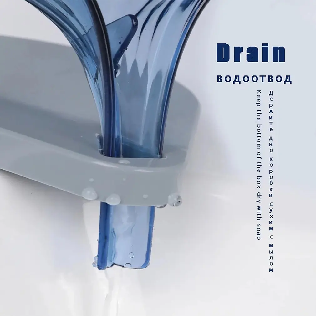 

Leaf-shaped ABS Drain Soap Dish With Bottom Suction Cup Hold Without Punch Easy To Install For Kitchen Bathroom Clean Tool