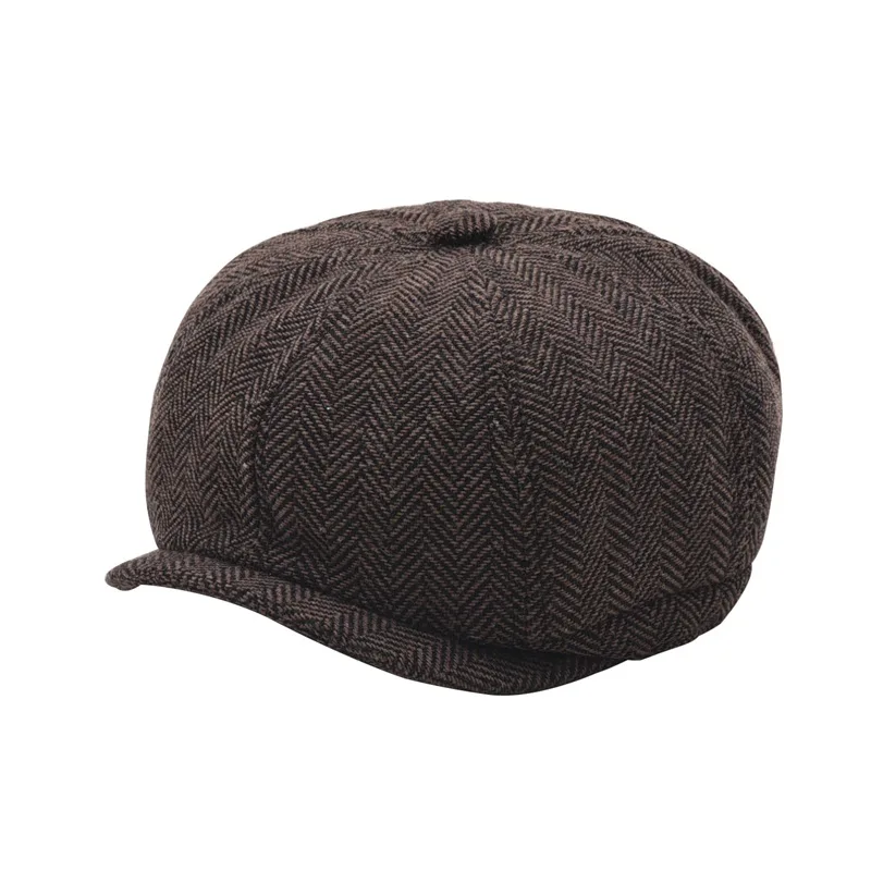 

Thickened And Warm-keeping Classic Fashion Men's And Women's Newsboy's Hat Duck's Cap Painter's Hat Octagonal Hat Korean Hat