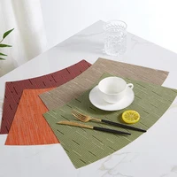 7pcs fan shaped hotel home restaurant placemats vinyl heat resistant table mats