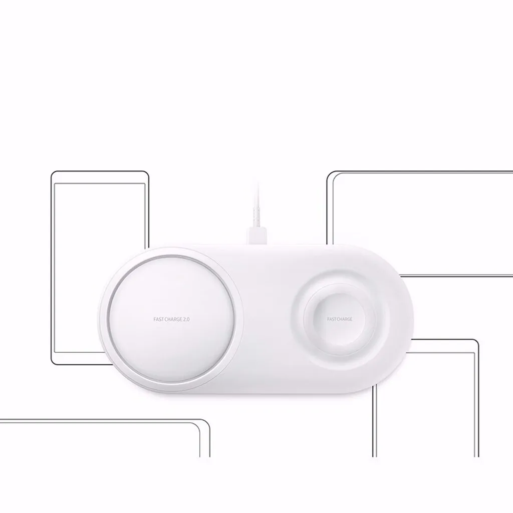 2 In 1 Fast Charging Wireless Charger Pad For Samsung Galaxy S10/S10+ S2/S3 Watch Ultrathin Lightweight #20 | Электроника