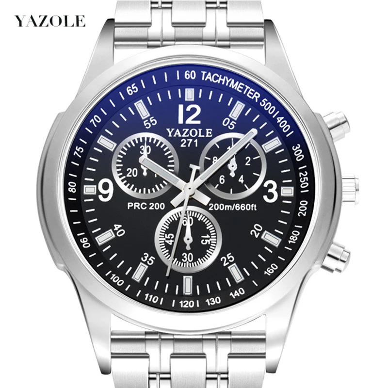 

YAZOLE Business Top Brand Men's Watches Alloy Band Luxury Quartz Wristwatches Luminous,Stop Watch Fashion Watch