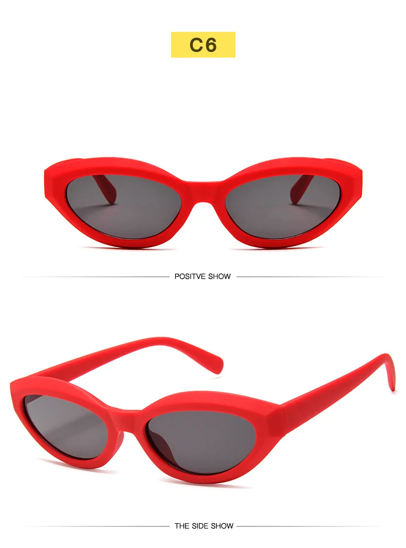 

2021 Women oval Sunglasses Small Size Brand Designer Fashion Retro Ladies Sun Glasses Female Black Purple Red Glasses UV400